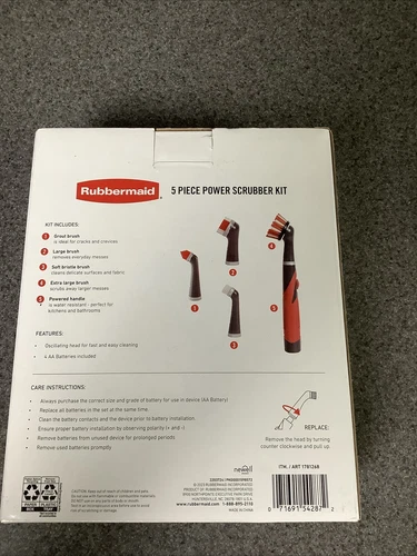 Rubbermaid Power Scrubber w/ 4 oscilation Heads - Battery Powered - 5 Piece M39A - Picture 2 of 3