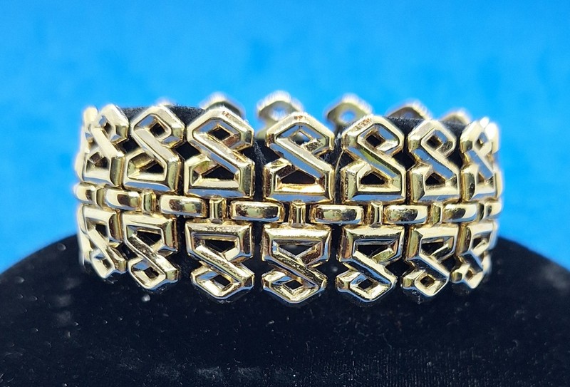 Vtg Trifari Goldtone Linked Chain Bracelet 7.5