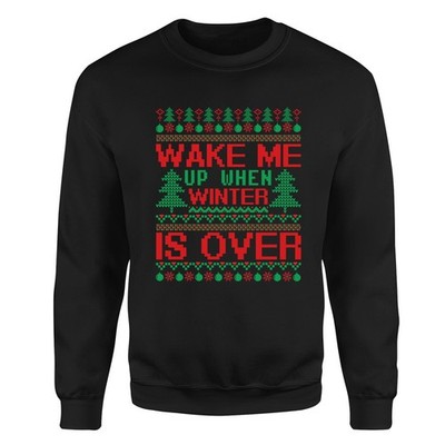 Wake Me Up When Winter Is Over Christmas Family Sweatshirt Grafik Pullover