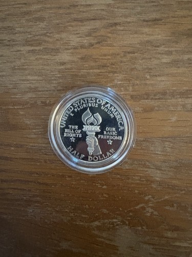 1993-S PROOF JAMES MADISON BILL OF RIGHTS COMMEMORATIVE SILVER HALF DOLLAR - Picture 2 of 2