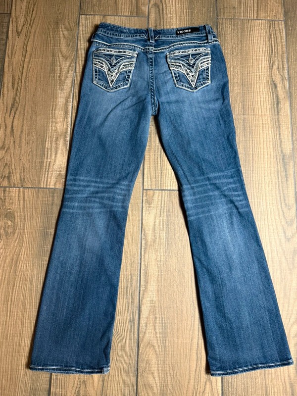 Vigoss Dallas low rise boot cut embroidered & embellished flap pockets bootcut image 8