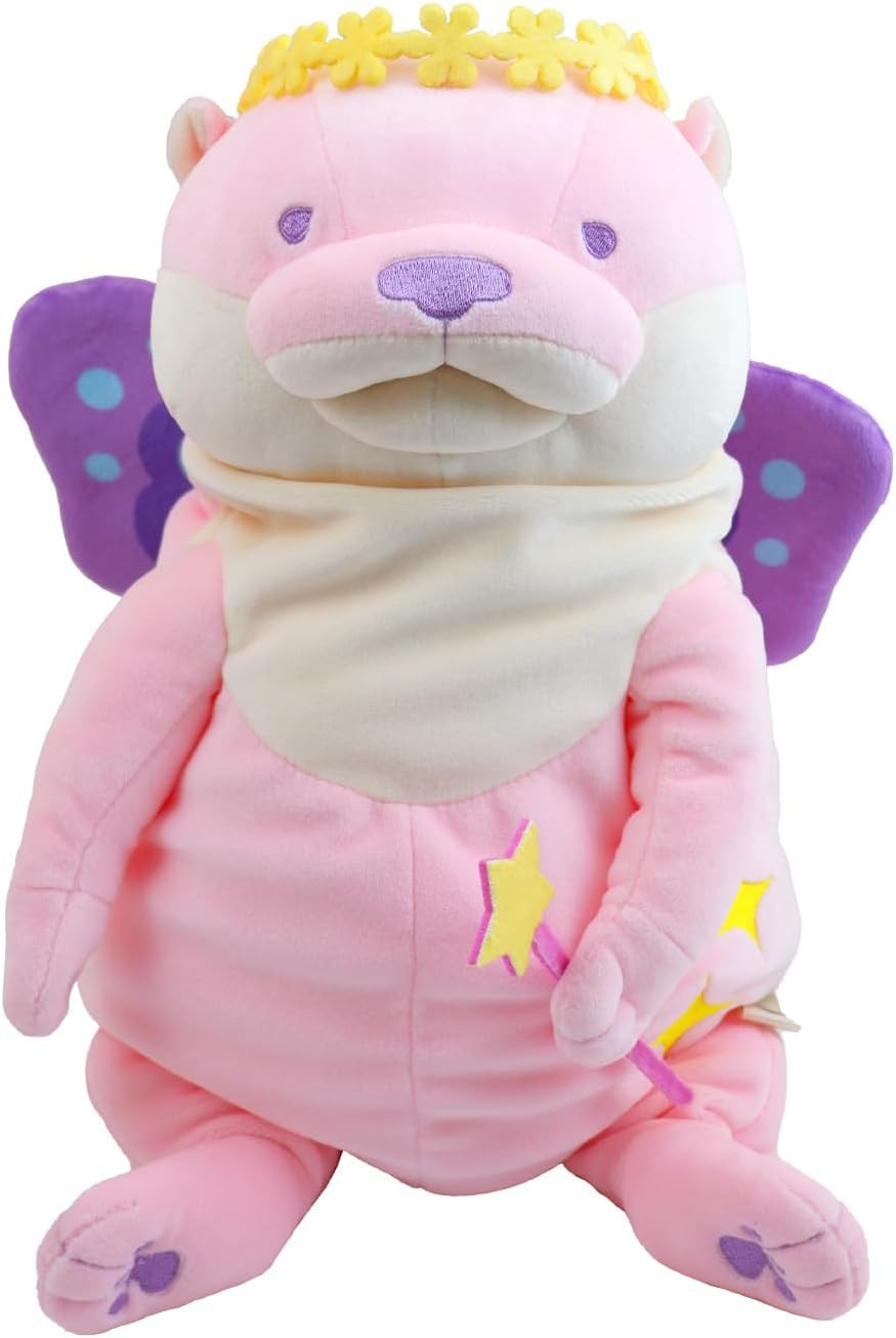 Shinada Global Mochi Kawauso Otter Fairy Pink Plush L 30cm Japan
