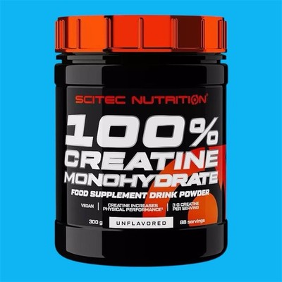 Creatine Monohydrate 300g 88 Servings   Muskelaufbau Kraft Fitness   Scitec