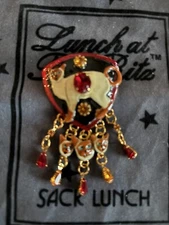 Lunch At The Ritz PERSIAN CAT Pin/Pendant; NEW, NEVER WORN!
