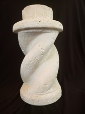 Architectural Plaster Coquina Stone Spiral Candle Holder Michael Taylor Style