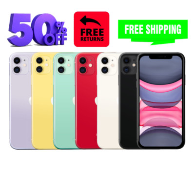 Unlocked Apple iPhone 11 - Black, Yellow, Red - 64GB/128GB -Free Shipping
