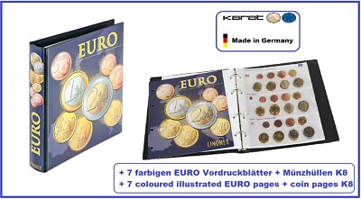 Lindner 1608M EURO-course-coins-sets Coin Album Vordruckalbum For 20x Coin Sets