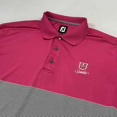 Peter Millar Summer Comfort Polo Shirt Seaview Colorblock Pink Gray Men's Large