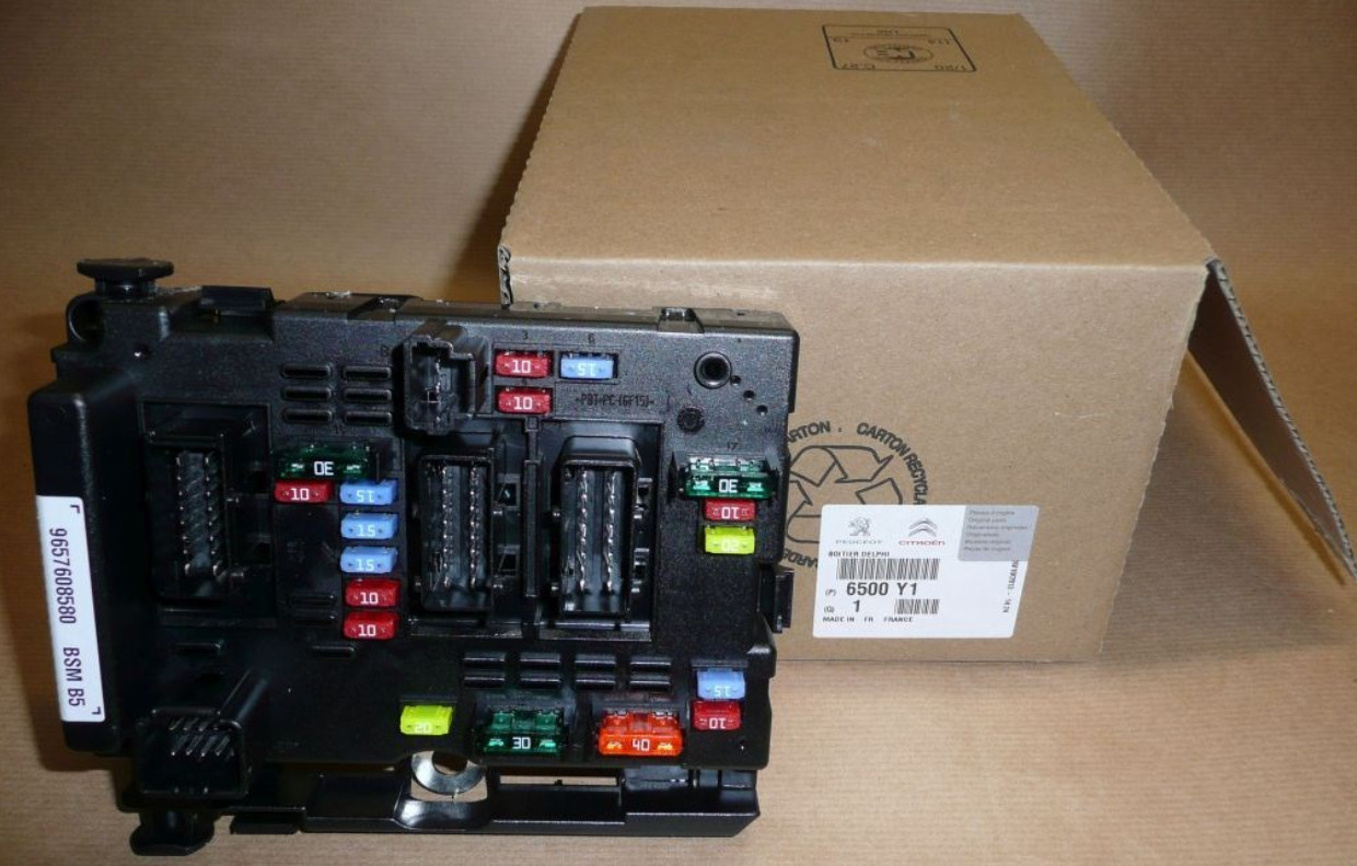 Boîtier fusibles BSM 6500.Y1 d'origine pour Citroën C3 C5 et Peugeot 206