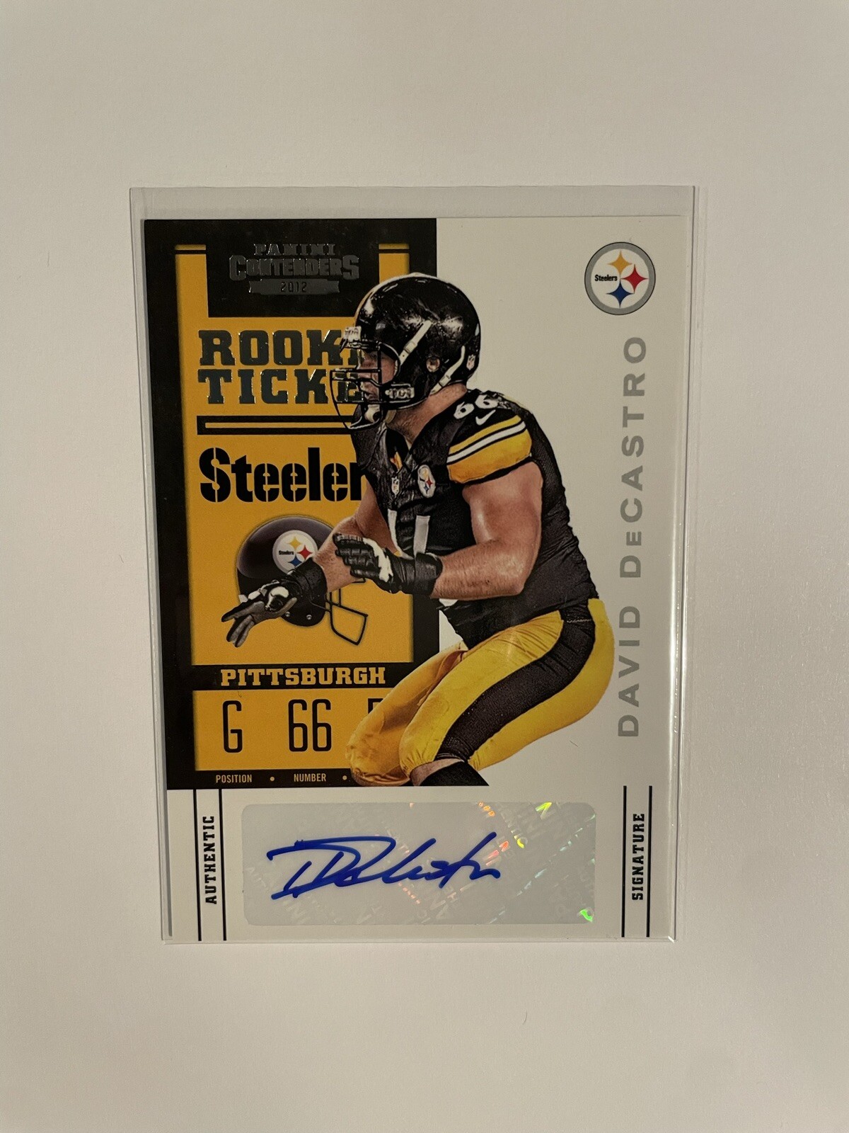 2012 Panini Contenders Auto #124 David DeCastro Pittsburgh Steelers RC