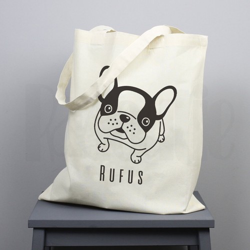 Personalised 'French Bulldog Dog' Canvas Tote Bag- GIFT FOR PET DOG OWNER - Picture 2 of 2