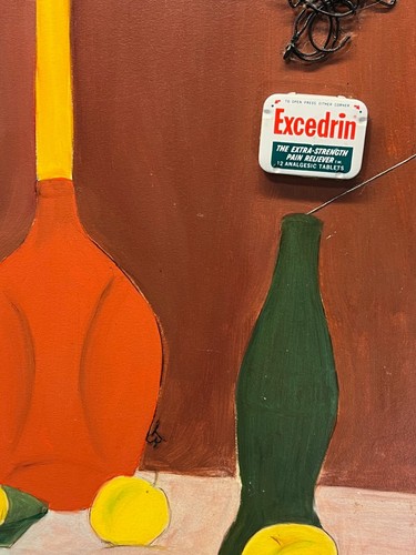 THE SEAM or WHAT THEY WERE THINKING Surreal Vase Fruit Collage Painting - Picture 5 of 16