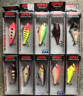 10 Rapala floating 05 shad rap crankbaits Fishing Lures 10 Colors T2