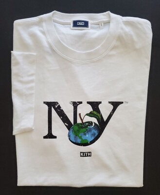 NEW KITH Mens New Era NY To The World White Tee Shirt Authentic Sz S