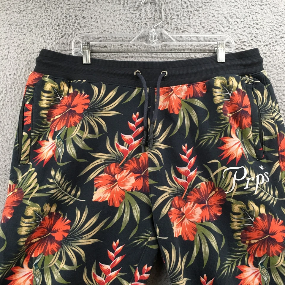 Prps Bañador Pantalones Cortos Para Hombre 2XL (Real 38X10) Negro Tropical Floral Cordón Foto 2 de 4