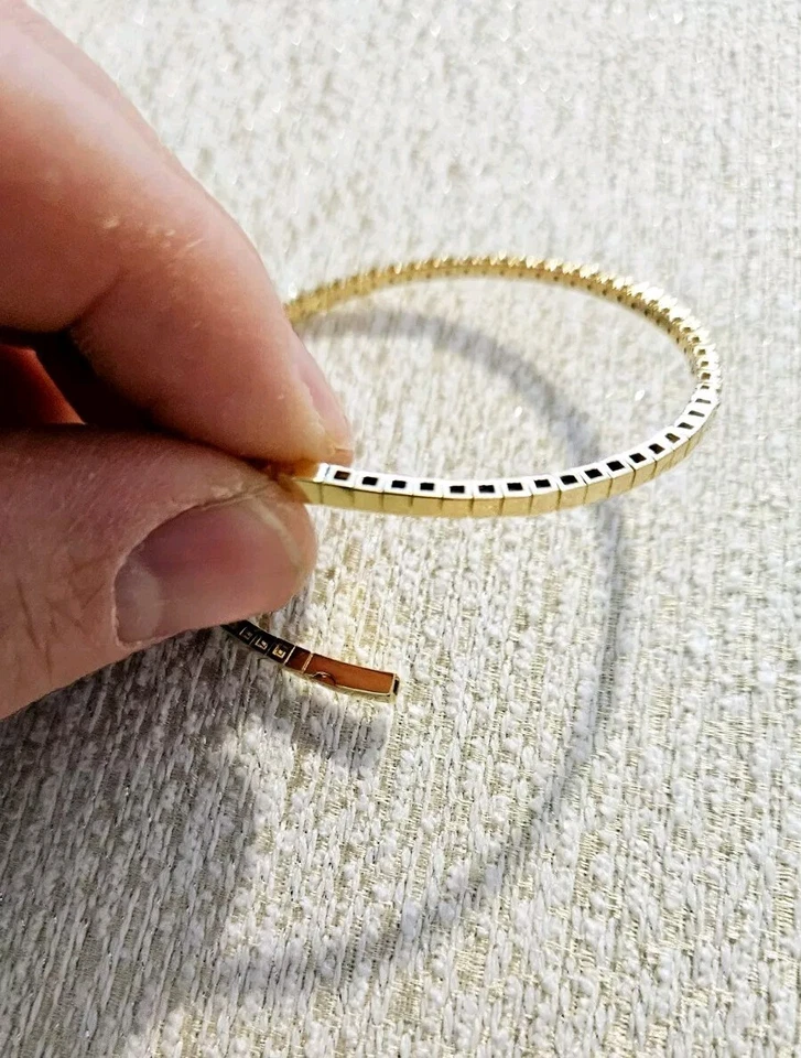 Brazalete Brazalete Flexible Diamante Natural 1.08 Ctw G-H VS 7" Oro Amarillo 14k Foto 2 de 4