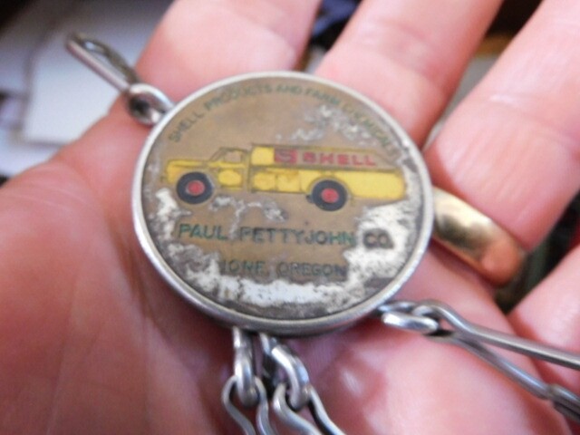 Shell Gasoline Key Ring VINTAGE SHELL OIL & GAS KEY CHAIN FOB, IONE, OREGON, PAUL PETTYJOHN ...