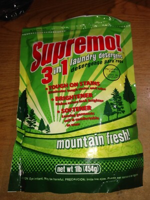 Supremo! 3-IN-1 Laundry Detergent Mountain Fresh Tough on Stains Brightener 1 lb