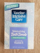 Vaseline Intensive Care Moisturizing Bath Beads ISLAND BREEZE 15 oz Vintage
