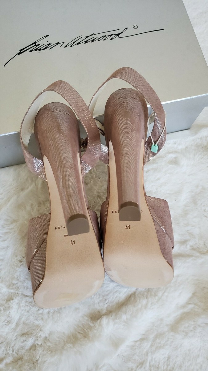 Escarpins Brian Atwood Rose Perle - Plateforme - Taille 41 (US 11) - Neuf Avec Boîte