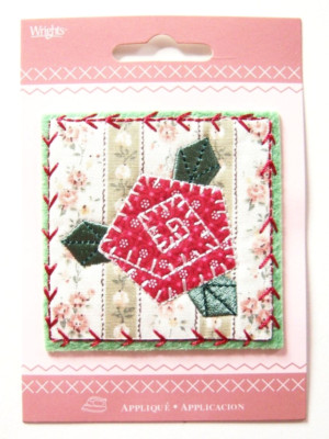Wright's Rose Quilt Square 3'' x 3'' Iron On Applique wp-369