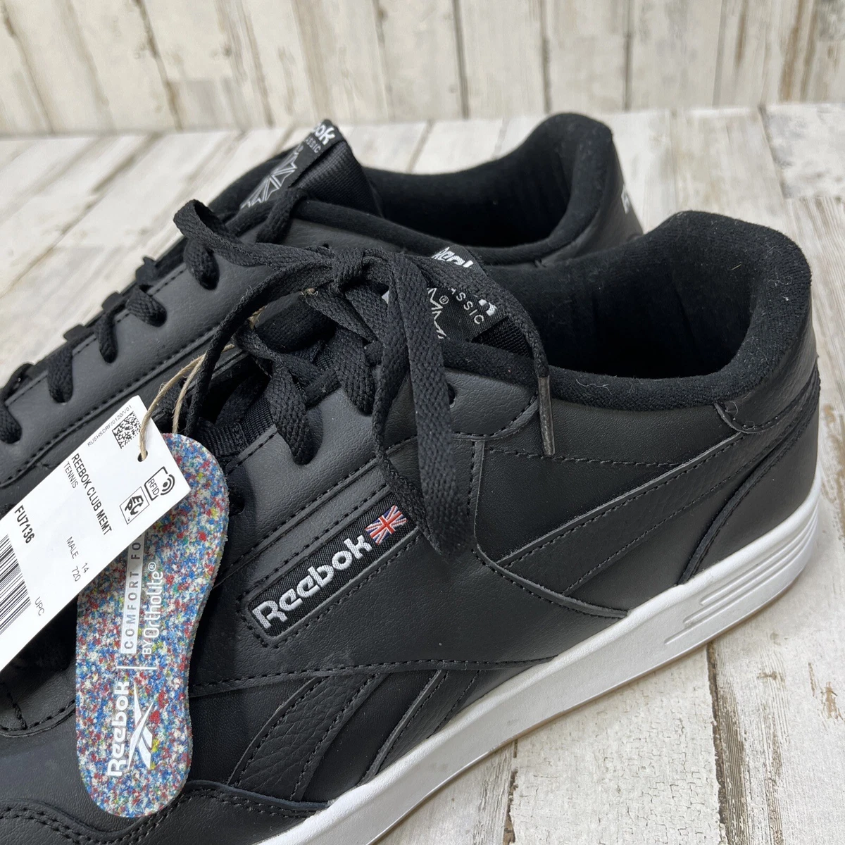 Reebok Mens Size 15 REEBOK CLUB MEMT Black White Gum Fashion Sneakers FU7136