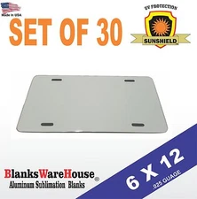 30 pcs ALUMINUM LICENSE PLATE SUBLIMATION BLANKS 6"x 12" / for heat press