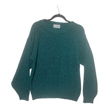 Vintage Men  s Le Tigre Crew Neck Knit Pullover Sweater Medium Green/Black USA