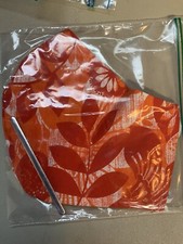 Floral And Plain Orange Face Mask