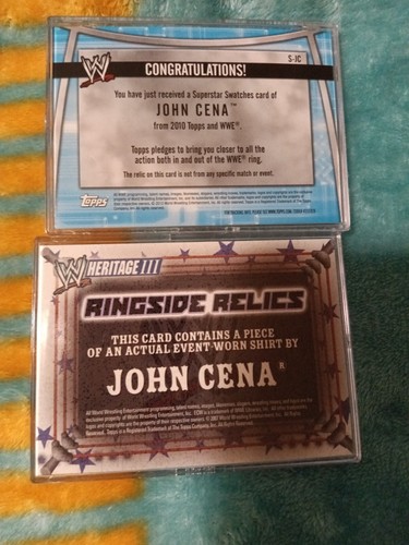 🔥Wwe John Cena 2007, 2010, 2014, 2015 Relic Lot w/ Special Bonus Cena Cards🔥 - Picture 4 of 8