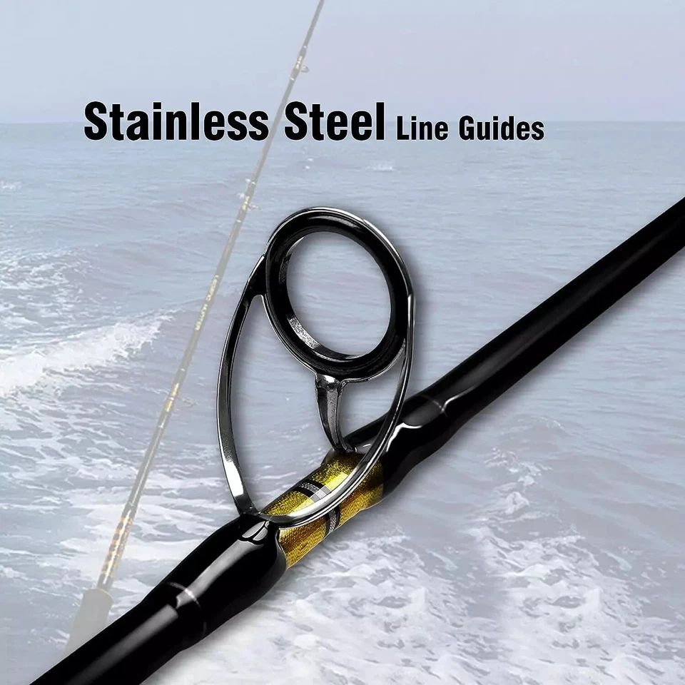 Jigging Spinning Rod Saltwater Offshore Solid Heavy Jig Fishing Pole 1PC & 2PC - Image 4 of 4