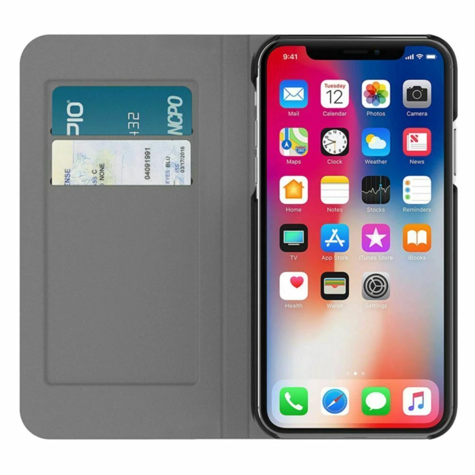 Case For iPhone XS & X Wallet ShockProof Flip Folio Card Cover Stand INCIPIO - Image 3 of 4
