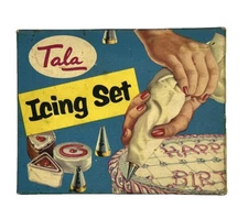 Tala Icing Tips Set Cake Decorating Set & Bags Brass Screw 8 Tips England #1703