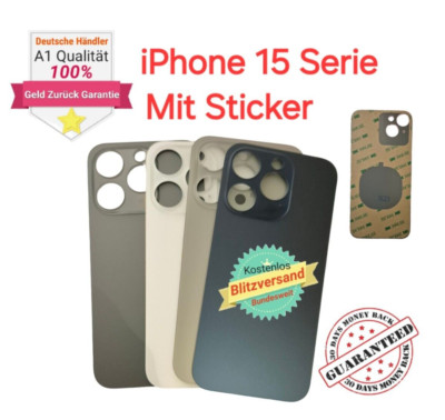 iPhone 15 Pro | 15 Pro Max Big Hole Backcover Glas Akkudeckel OEM Mit Sticker