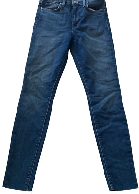 Hudson Women's Blue Denim Flat Front Mid Rise Barbara Stretch Skinny Jeans 25