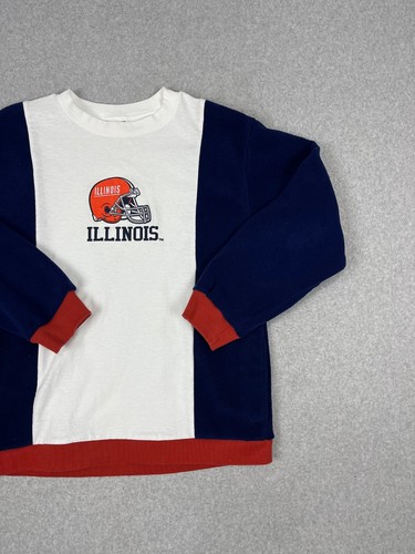 Vintage Unv Of Illinois Sweatshirt Womens M Blue Fleece Fighting Illini 90s - Picture 3 of 10
