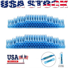 200Pcs Blue Heat Shrink But Connectors Wire Electrical Automotive Waterproof