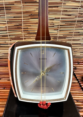 Citizen Transistor Clock Japanese Shamisen String Instrument Shape