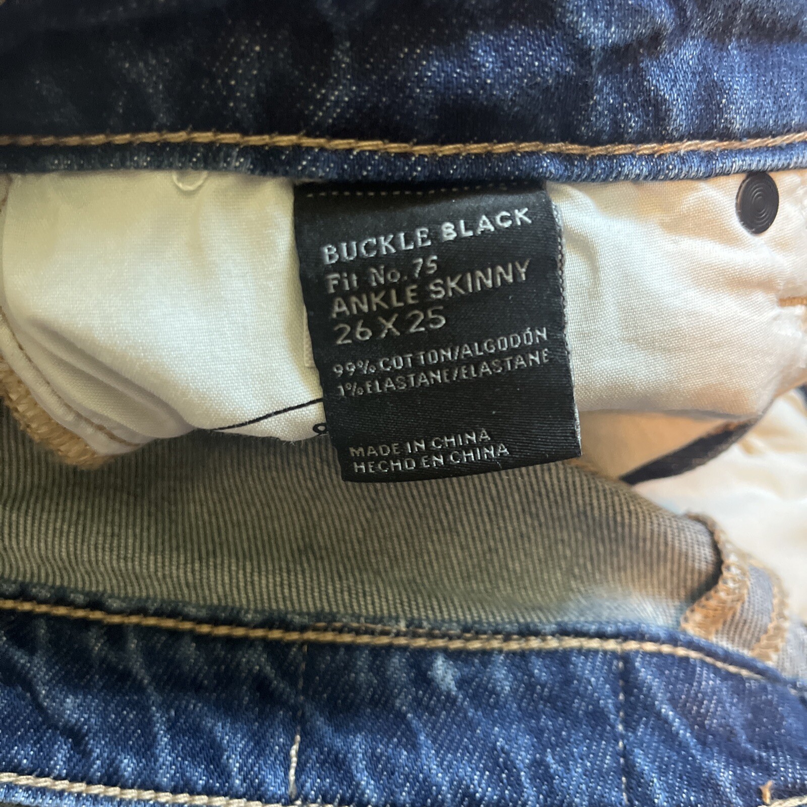 BUCKLE BLACK Fit No. 75 Ankle Skinny Jeans Womens 26x25 Actual 29x25 Distressed - View 5