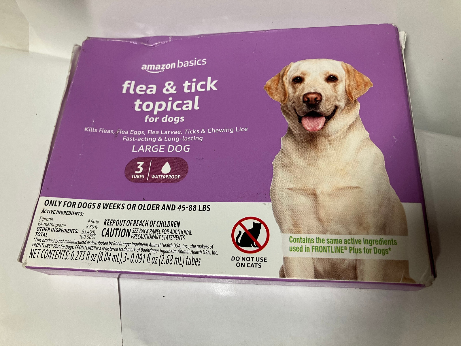 Amazon Basics Topical Treatment for Large Dogs 45-88lbs - 3 Count