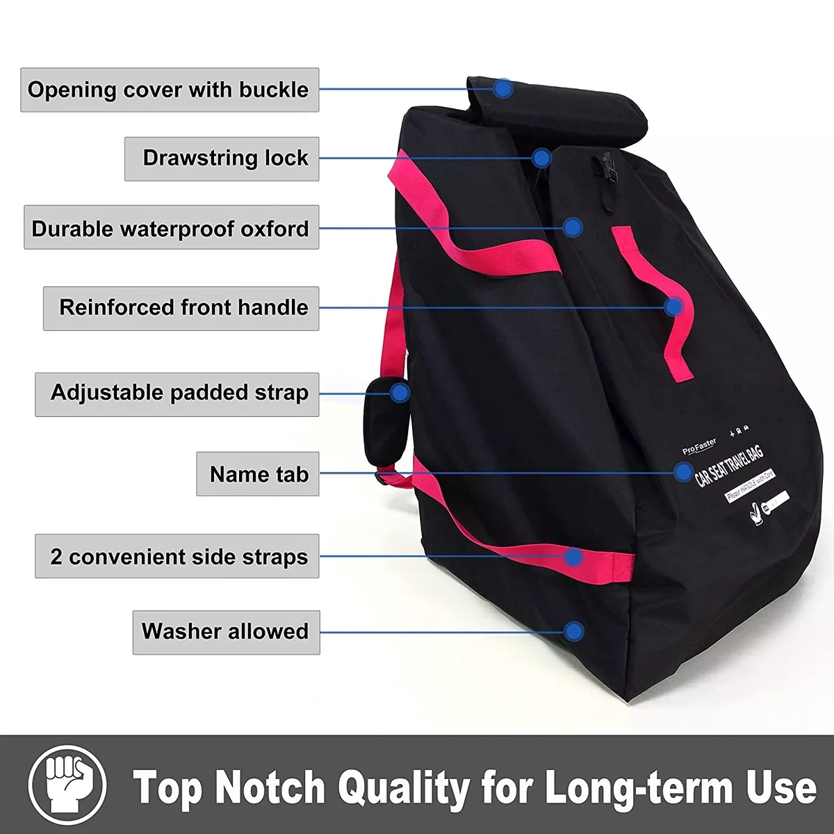 ProFaster Car Seat Travel Bag Padded Comfortable Durable Roomy