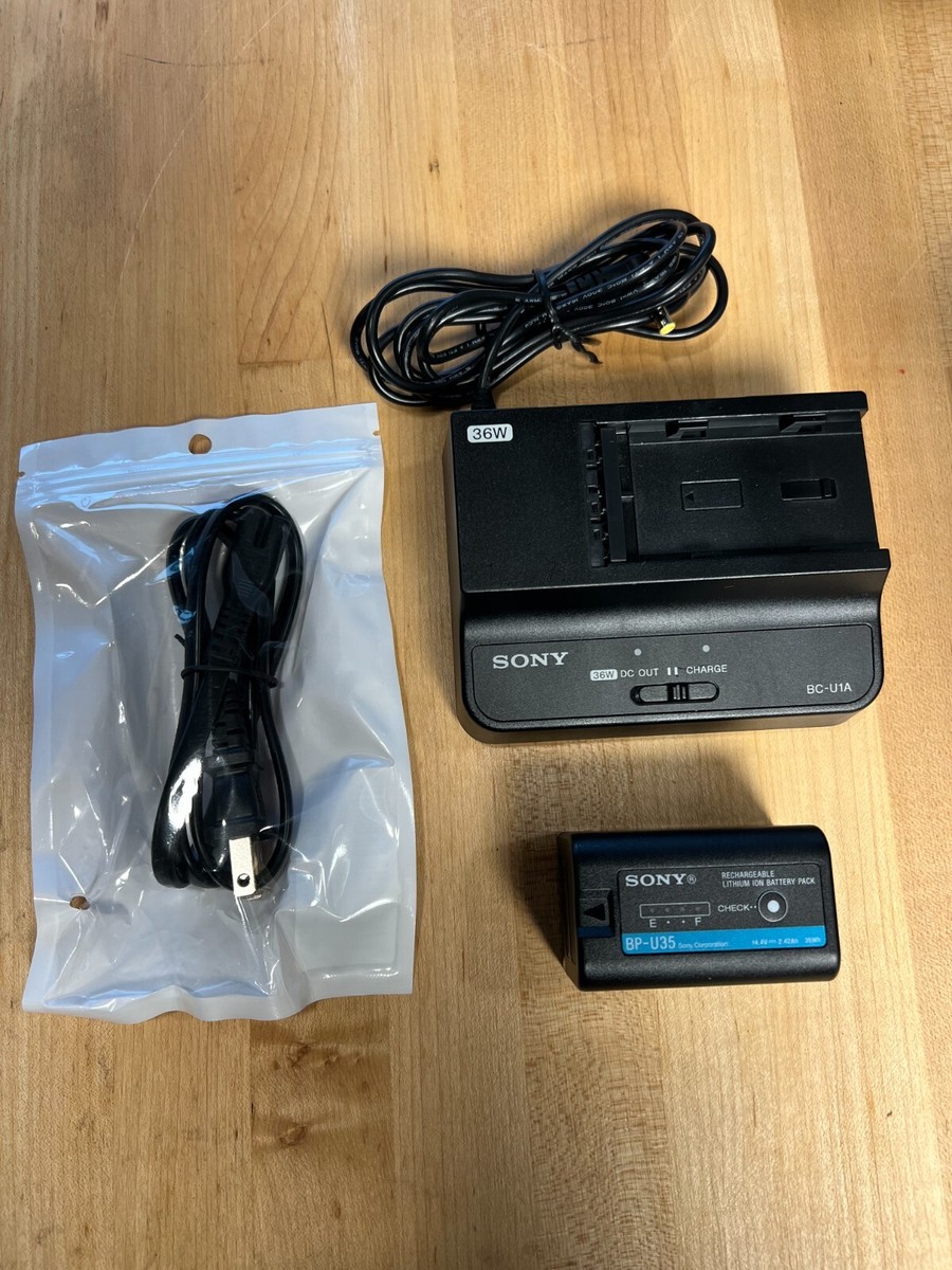 Sony BC-U1A Battery Charger / AC Adapter with 1 BP U-35 Batteries