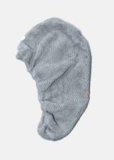 Microfiber Hair Towel Wraps w/ Elastic Loop  Button Dry Hair No Frizz GREY, NEW