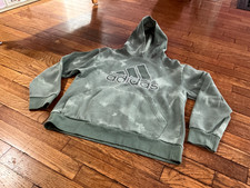 Adidas youth logo sweatshirt camo green XL loose fit hood/kangaroo pocket