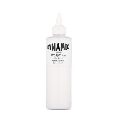 Dynamic Color Co- White Tattoo Ink, Made in USA, Sterilized, Since 1990, Vegan,