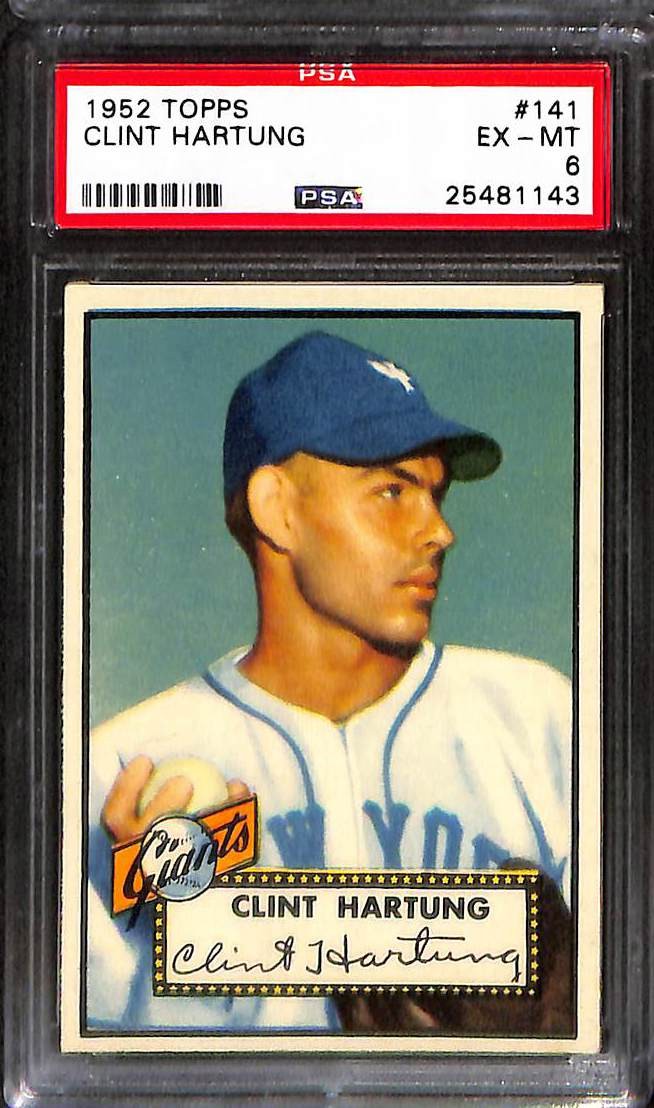 1952 Topps #141 CLINT HARTUNG PSA 6 EX-MT 25481143