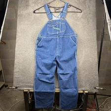 KEY Imperial Bib Overalls Mens 46x30 Authentic Fit Denim Workwear Jeans NWT