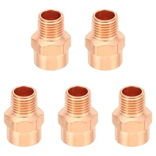 1/2 x 1/4 Male Adapter Fitting with C x M Connection, 5 Pcs Copper Pipe Fittings