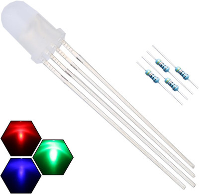 100pcs 5mm RGB Tri-Color (Red Green Blue Multicolor) 4Pin LED Diodes Common Cath