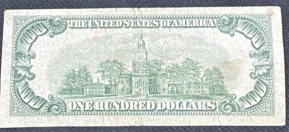 1950D FEDERAL RESERVE DOLLAR BILL NOTE SMALL FACE $100 B New York NY Estate Find - Image 3 of 3
